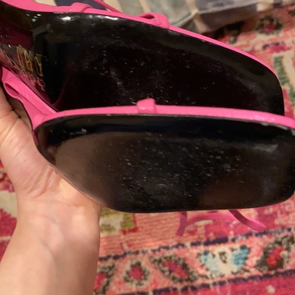 BY FAR / Neon pink Kersti Square-Toe Neon Leather Sandals Barbie  strappy 40 10 - Picture 8 of 12